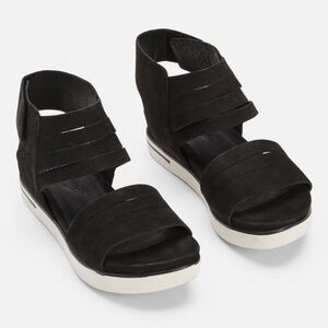 Eileen Fisher Black Wedge Sandals